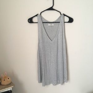 A&F loose grey and white racerback tank